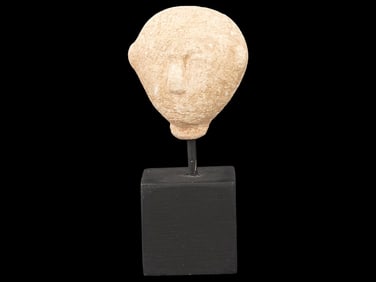 ANCIENT NEAR EASTERN HAND CARVED STONE HEAD IDOL