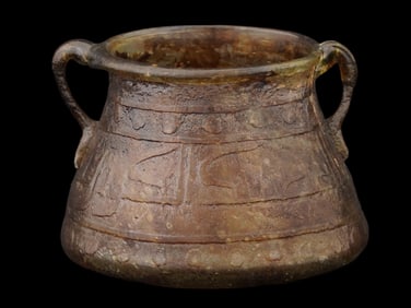 ANCIENT OTTOMAN PERIOD ISLAMIC GLASS JAR 1200 TO 1500AD