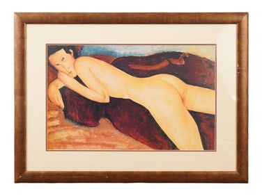 PRINT AFTER RECLINING NUDE BY AMEDEO MODIGLIANI