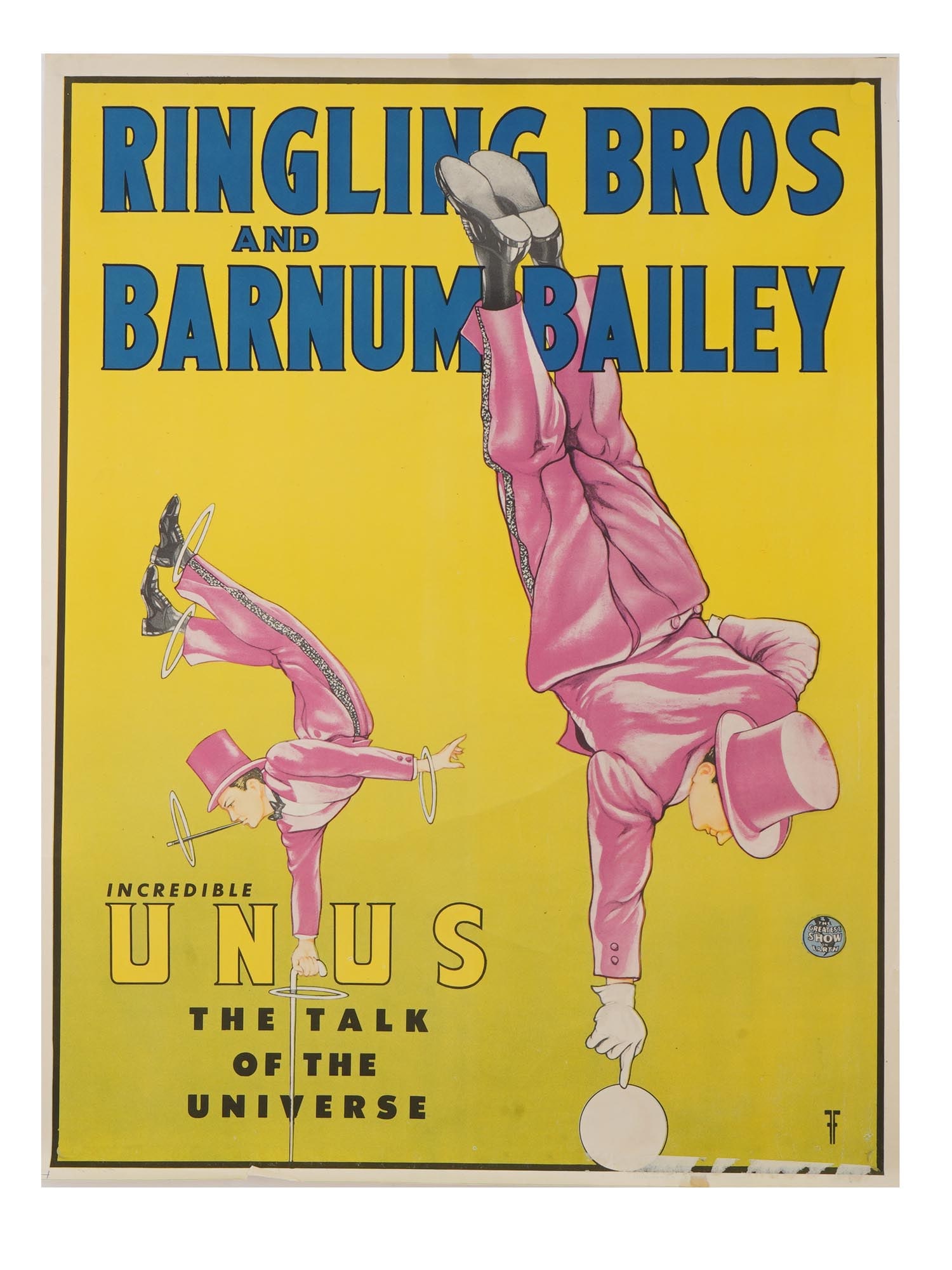 VINTAGE AMERICAN CIRCUS POSTER INCREDIBLE UNUS BALANCER (1 of 3)