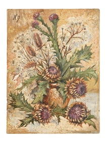 FLORAL STILL LIFE OIL PAINTING SIGNED N GONCHAROVA