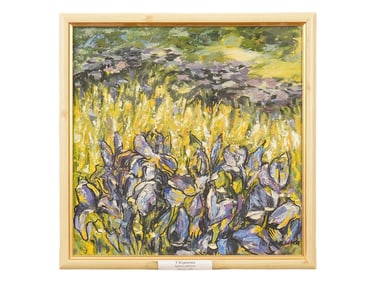 MODERNIST FLORAL STILL LIFE OIL PAINTING BY KURAKINA