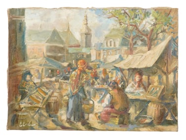 ERNO ERB POLISH GENRE SCENE OIL PAINTING WITH COA