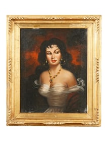 FEMALE PORTRAIT OIL PAINTING SIGNED L. BUSILE