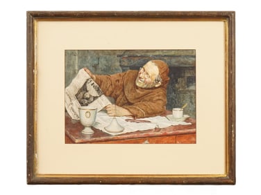 L. DA COSTA PORTUGUESE PORTRAIT WATERCOLOR PAINTING