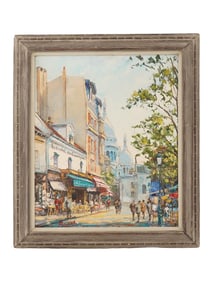 FRENCH SCHOOL PARIS CITYSCAPE OIL PAINTING SIGNED