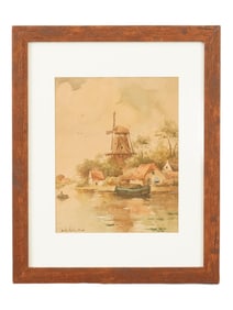FREDERIK JACOBUS DU CHATTEL DUTCH WATERCOLOR PAINTING
