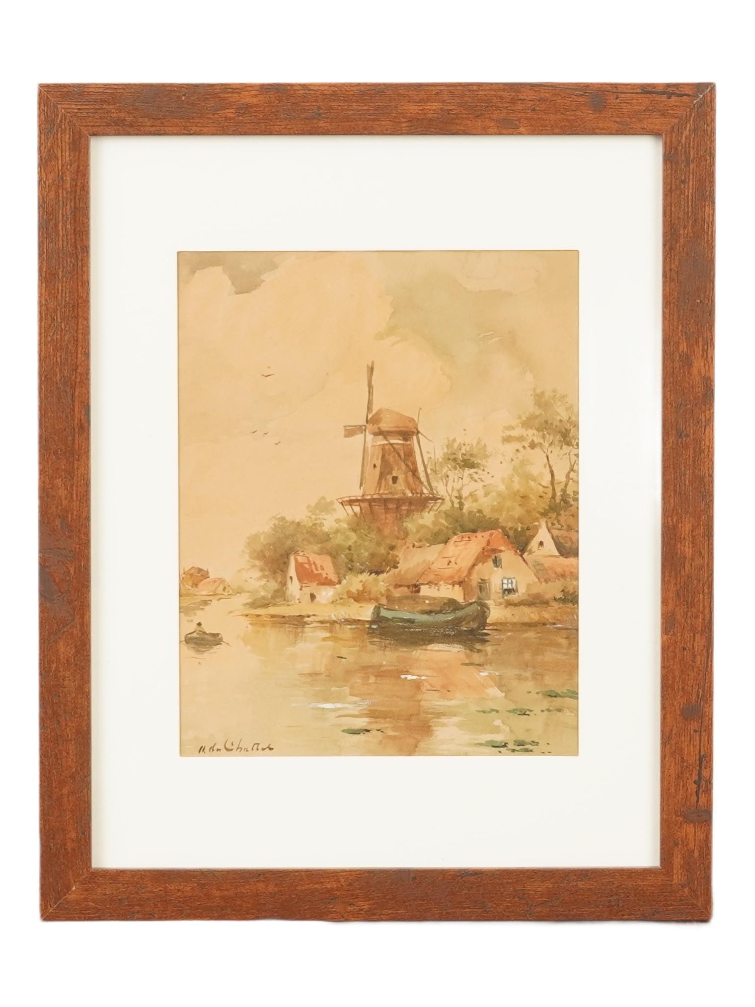 FREDERIK JACOBUS DU CHATTEL DUTCH WATERCOLOR PAINTING (1 of 4)
