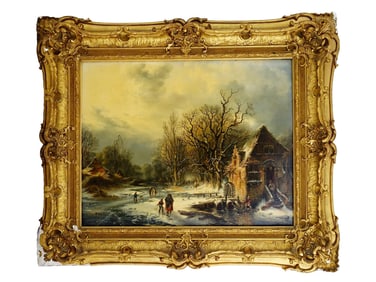 ANTIQUE DUTCH SCHOOL OIL ON PANEL PAINTING
