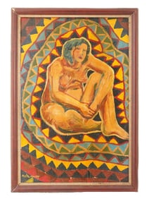 GEORGES ARTEMOFF RUSSIAN NUDE FEMALE OIL PAINTING