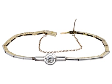 ANTIQUE 14K GOLD AND DIAMOND BRACELET