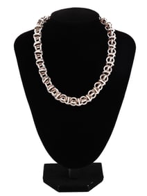 LARGE ITALIAN STERLING SILVER CHAIN NECKLACE