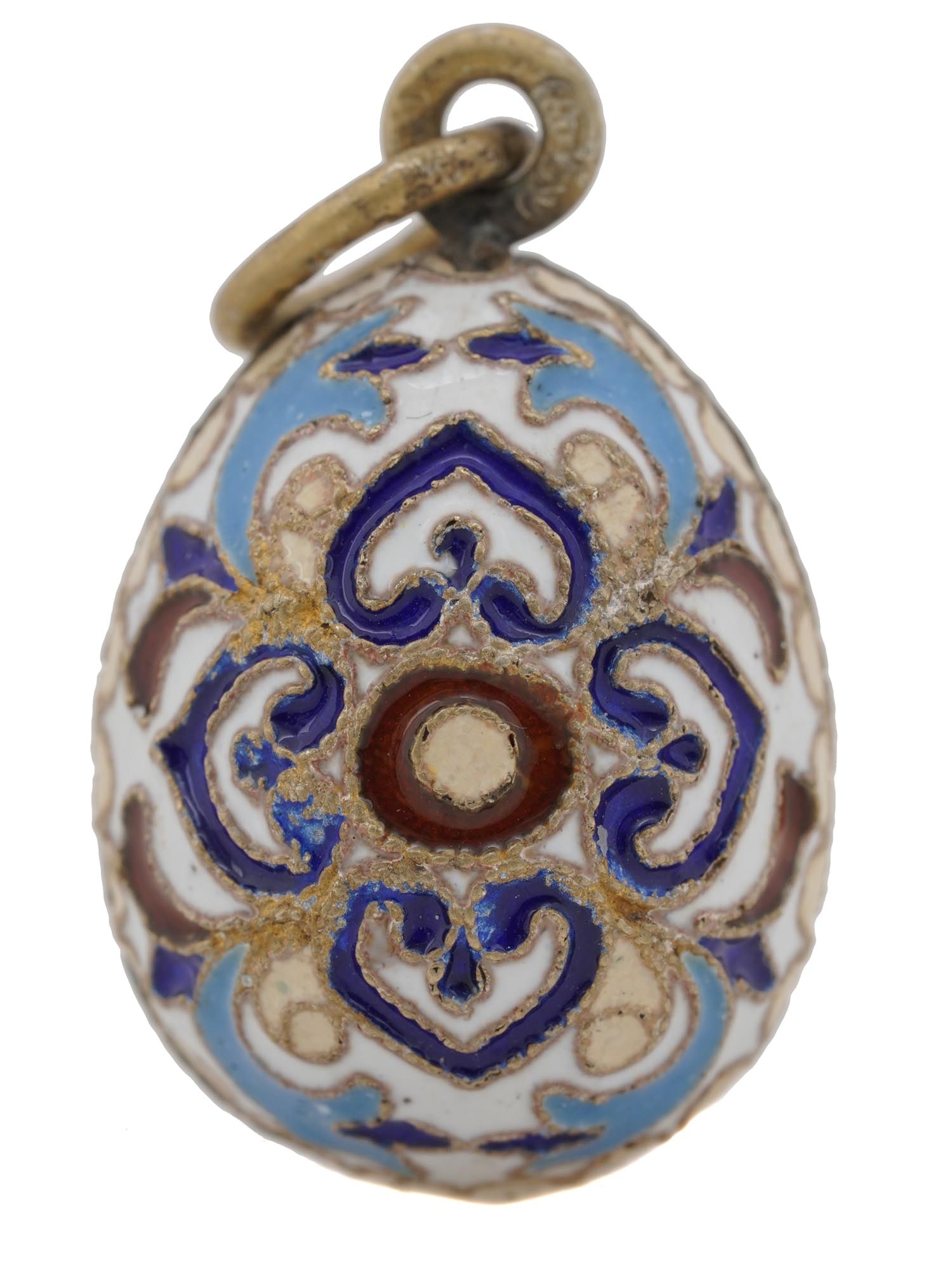 RUSSIAN GILT SILVER ENAMEL EASTER EGG PENDANT (1 of 7)