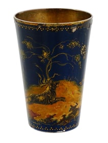 RUSSIAN SILVER ENAMEL VODKA SHOT CUP