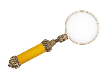 RUSSIAN SILVER GUILLOCHE ENAMEL MAGNIFYING GLASS