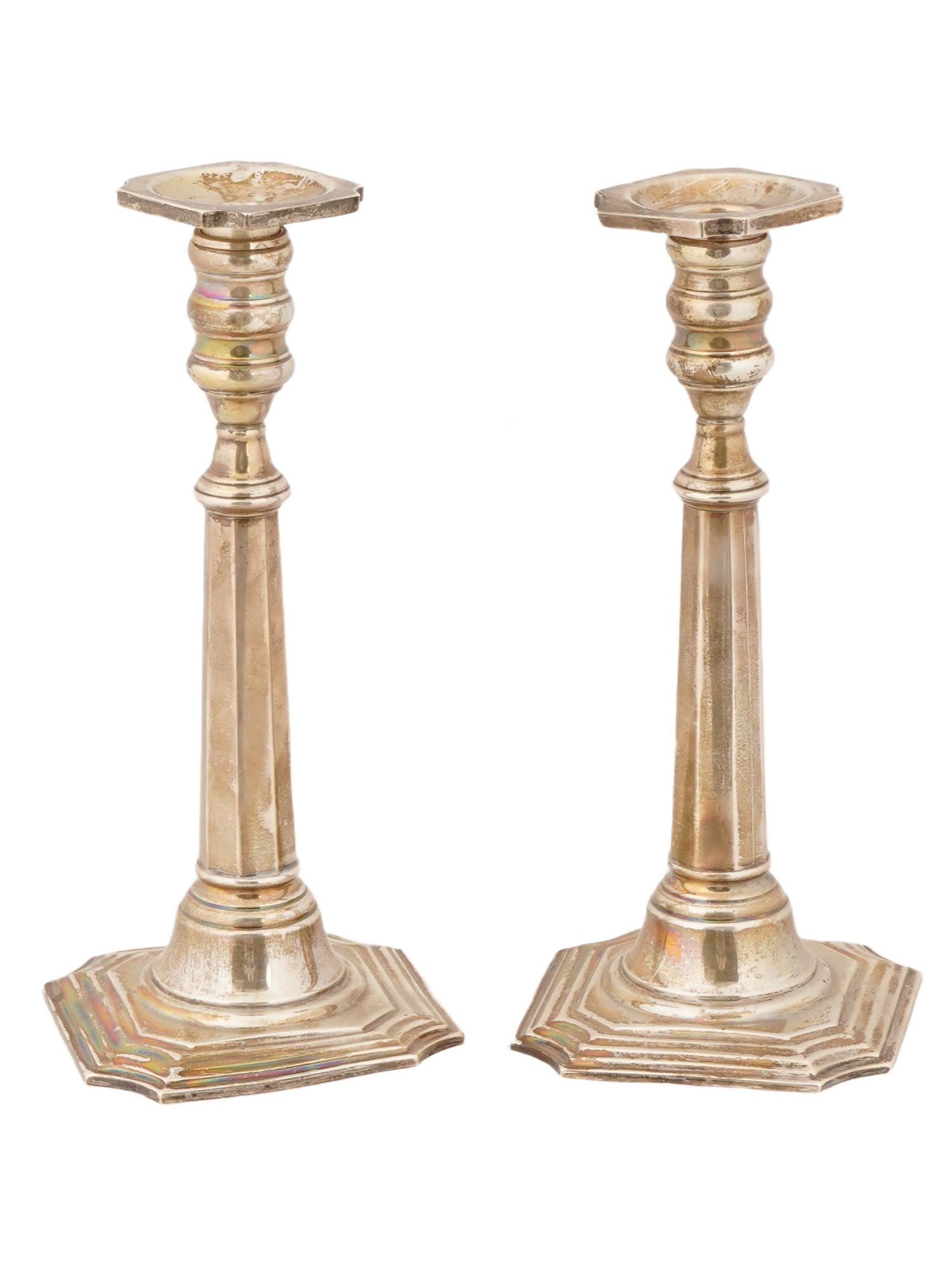 PAIR OF CARTIER WEIGHTED ST SILVER CANDLESTICKS (1 of 9)