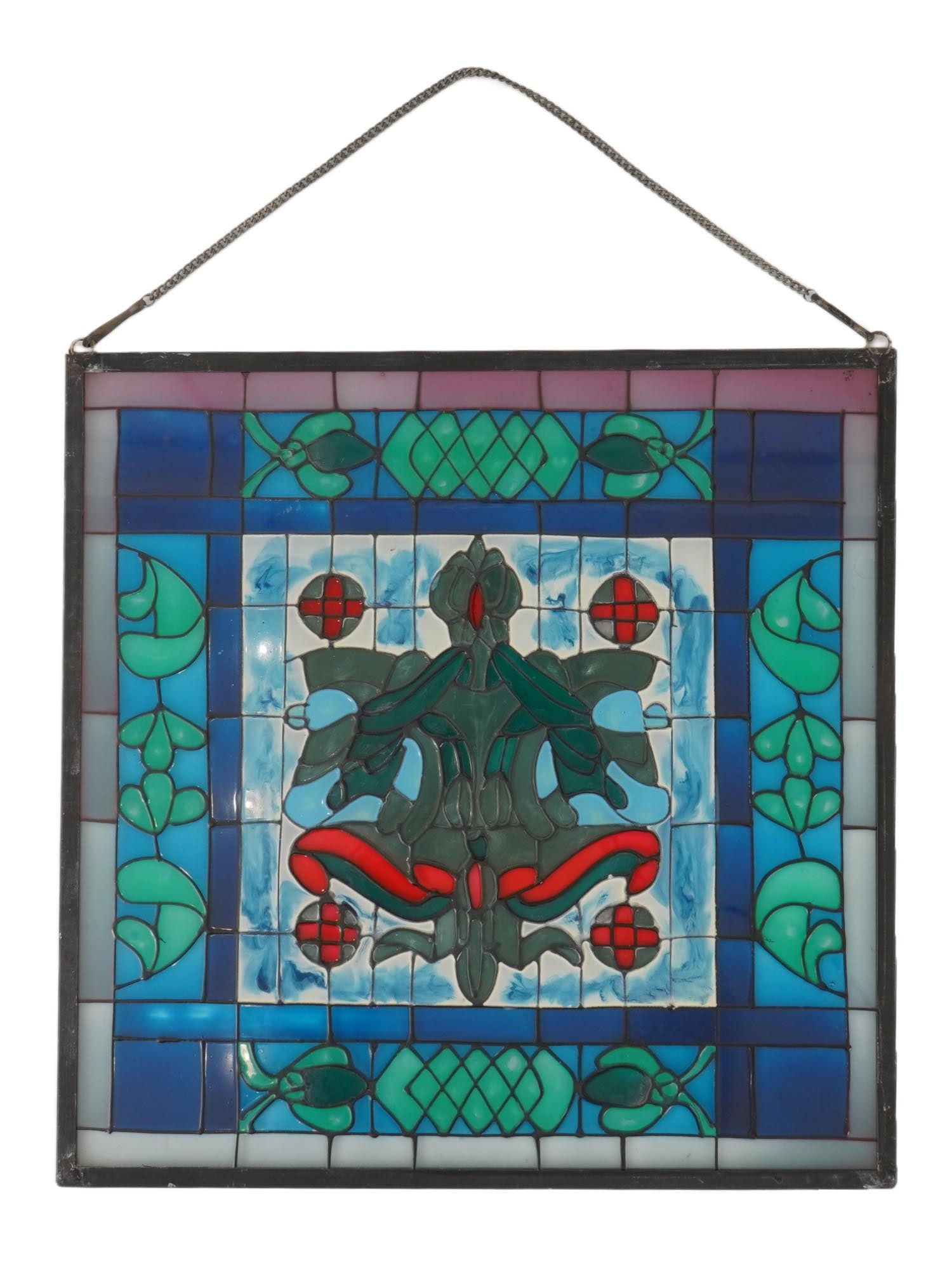 ART NOUVEAU STAINED GLASS WINDOW PANEL (1 of 5)