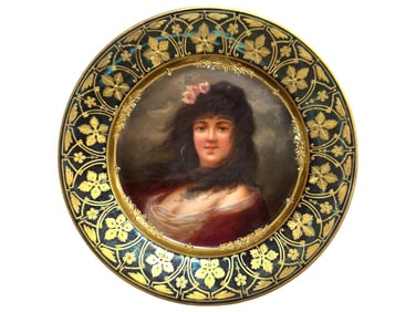ANTIQUE ROYAL VIENNA HAND PAINTED PORCELAIN PLATE