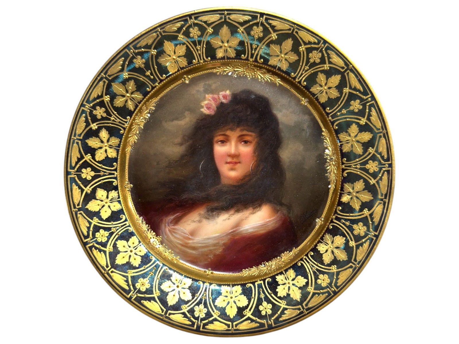 ANTIQUE ROYAL VIENNA HAND PAINTED PORCELAIN PLATE (1 of 8)