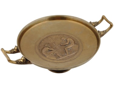 ANTIQUE FRENCH BRONZE TAZZA BY FERDINAND LEVILLAIN