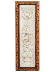 ANTIQUE 19TH C ITALIAN MARBLE RELIEF WALL PLAQUE