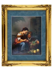 ANTIQUE GERMAN KPM PORCELAIN PLAQUE AFTER MURILLO