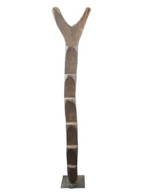 LARGE WEST AFRICAN CARVED WOODEN LADDER FROM MALI
