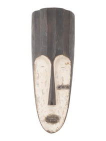 CENTRAL AFRICAN GABON CARVED WOOD RITUAL FANG MASK
