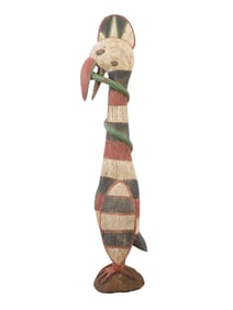 WEST AFRICAN GUINEA CARVED WOOD BAGA BIRD FIGURE
