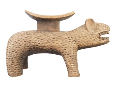 WEST AFRICAN BAULE PEOPLE HAND CARVED WOODEN STOOL