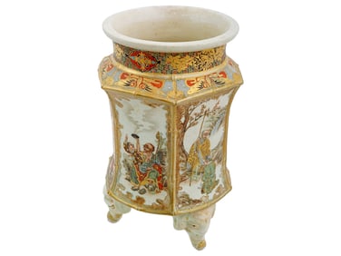 ANTIQUE JAPANESE MEIJI PERIOD SATSUMA PORCELAIN VASE