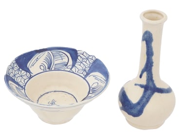 ANTIQUE CHINESE QING BLUE AND WHITE PORCELAIN WARE