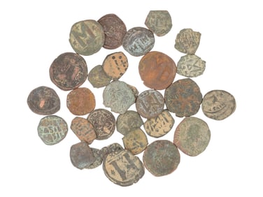 ANCIENT BYZANTINE BRONZE COINS 300 TO 700 AD
