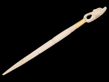 ANCIENT GREEK ROMAN CARVED HAIRPIN WITH A DOLPHIN HEAD