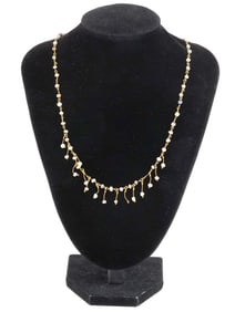 ANCIENT ROMAN GOLD NECKLACE GLASS BEADS AND DANGLES