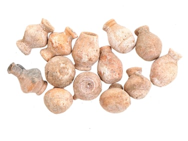 ANCIENT ROMAN TERRACOTTA TOY VESSELS OF VARIOUS SHAPES