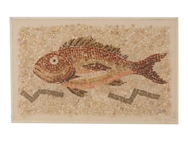 ANCIENT ROMAN MOSAIC OF FISH 100 TO 300 AD