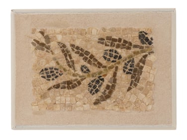 ANCIENT ROMAN OLIVE MOSAIC FRAGMENT 100 TO 300 AD