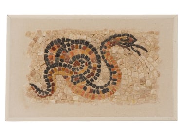 ANCIENT ROMAN EMPIRE MOSAIC OF A SNAKE
