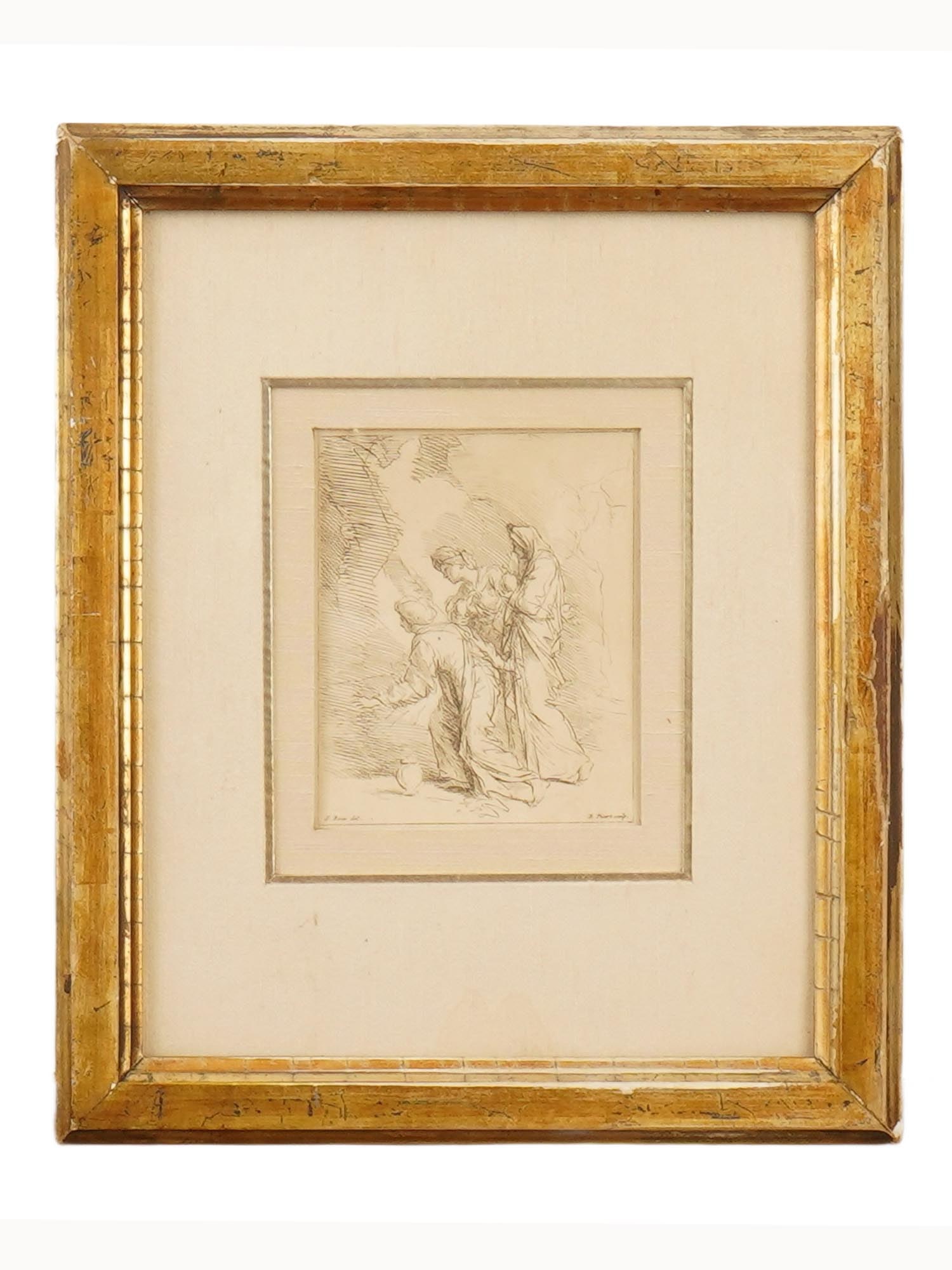 BERNARD PICART FRENCH ETCHING THREE MARYS AT THE TOMB (1 of 4)