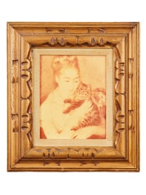 PRINT ON CANVAS PORTRAIT OF A YOUNG GIRL WITH A CAT
