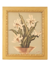 SANFORD DE JONGE FLORAL STILL LIFE AIRBRUSH PRINT