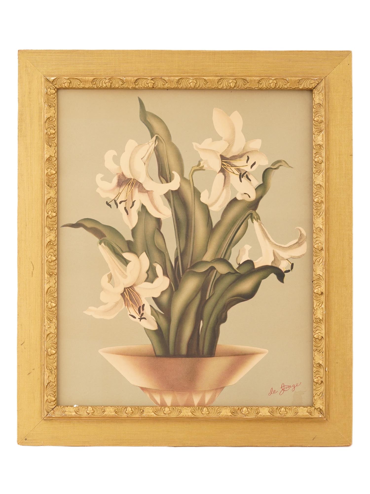 SANFORD DE JONGE FLORAL STILL LIFE AIRBRUSH PRINT (1 of 5)