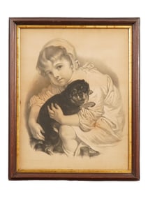 ANTIQUE FRENCH PRINT AFTER JEAN BAPTISTE GREUZE 1858