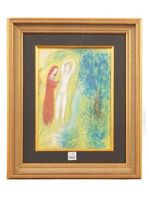 MARC CHAGALL DAPHNIS AND CHLOE LITHOGRAPH WITH COA