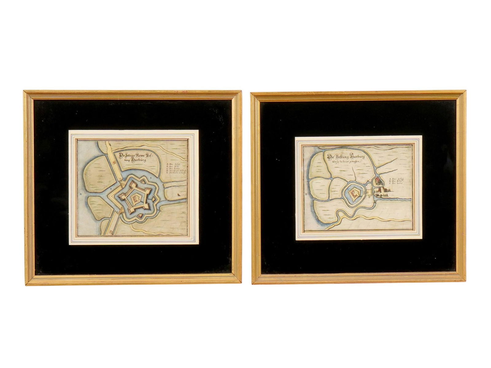 AFTER MATTHAUS MERIAN MAP OF HARBURG CASTLE PRINTS (1 of 4)