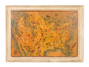 VINTAGE POSTER MIGUEL COVARRUBIAS AMERICA PICTORIAL MAP
