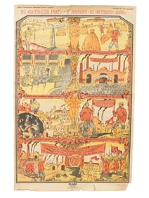 SOVIET CIVIL WAR ERA LITHOGRAPH PROPAGANDA POSTER