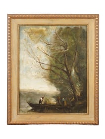 AFTER CAMILLE COROT FRENCH PAINTING THE FERRYMAN 1931