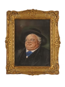 ANTIQUE PAINTING SIGNED C. GLASER GENTLEMAN PORTRAIT